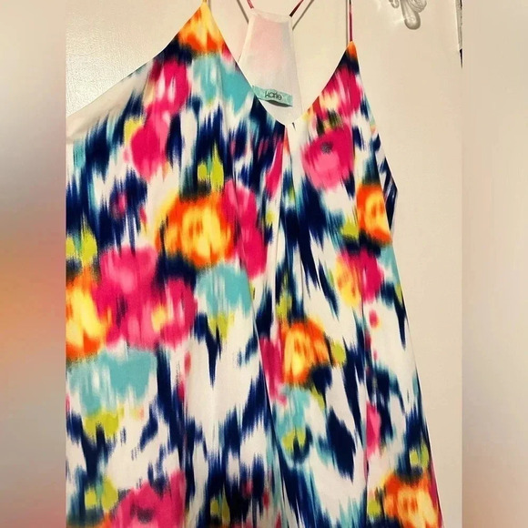 Karlie bright watercolor swing dress size L - Picture 2 of 5